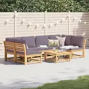 7 Piece Outdoor Patio Furniture Sets, Garden Lounge Set with Cushions Solid Wood Acacia