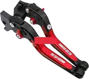 jiningxinxin Brake Clutch Lever Set Motorcycle Adjustable Folding Lever Compatible With GSF750 2018-2022(BK RD BK-RD)
