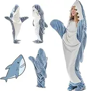 achard Wearable Shark Blanket Hoodie Onesie Adult, Comfy Blanket Shark Hoodie Super Soft Shark Onesie Hoodie, Wearable Shark Sleeping Bag for Adult Kids (Pink, M-66.9in)