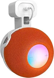 for Apple HomePod Mini Socket Holder with Cable Storage. ABS Hard Case Speaker Wall Mounted Bracket for Homepod Mini Holder (White)