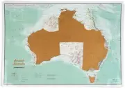 Australia Scratch Travel Map Poster - A2-59 X 42 Cm - - 50 Years + of Map Makin