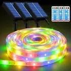 120Ft Total (3X40Ft) - 3 Pack Solar Led Strip Lights Outdoor, 8 Mode with Remote