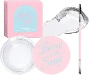 VANERIA Eyebrow Gel Clear,Brow Soap,Eyebrow Brush With Double Head,Clear Eyebrow Setting Gel for Feathery & Fluffy & Brow Freeze,Long Lasting Waterproof.14g