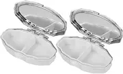 Outanaya 2pcs Box Case Holder Travel Medication Organizer Capsules Container Case Reusable Pp Iron Silver
