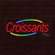 NEW "CROISSANTS" w/BORDER 30x12x1 INCH LED FLEX WINDOW/WALL INDOOR SIGN 30775