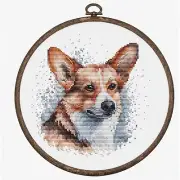 Corgi Stitchery Set: Whimsical Welsh Corgi Cross Stitch Kit for Adults - BC212