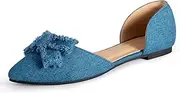 [Hykytyhk] Women's Flats Pointed Toe Bow-Knot Slip on Flat Comfort Work Shoes Light Weight Shoes