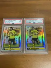 Lot (2) 2021/22 Merlin Chr. UEFA Jude Bellingham PSA 9 Refractor #90