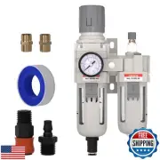 1/2" NPT Compressed Air Filter Regulator Lubricator Combo, Air Compressor Wat