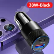 PD 38W Charger Adapter QC3.0 18W+PD 20W USB+Type-C Car Phone Charger