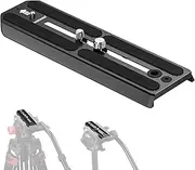 NEEWER 501PL Tripod Quick Release Plate Compatible with MVH500AH MVH502AH, 6.3"/16cm Extended Camera Mounting Plate with 1/4" 3/8" Screws, Anti Off Pin for GM001 GM002 GM006 Fluid Heads, QR6