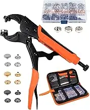 Big Teeth Heavy Duty Snap Fastener Tool Kit, Snap Button Setter, Includes 15 Sets Snaps for Golf Cart Cover, Replacing Metal Snaps, Repairing Golf Bag, Boat Cover Canvas, Sewing