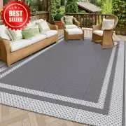 Extra Large Outdoor Rug 150x245cm Waterproof Reversible Mat for RV, Deck, Patio