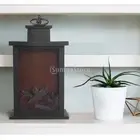 Battery Powered Table Fireplace Lantern Lamp Decorative LED Light for Garden