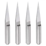1/8" Shank 0.1mm Tip 15 Degree Solid Carbide Wood Engraving CNC Router Bit 4pcs