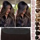AAAAAAA+ Clip in Human Hair Extensions ONE PIECE Weft 100% Real Remy Hair Brown#