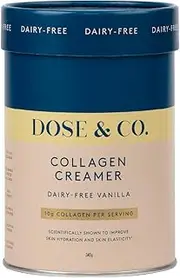 Dose & Co Dairy-Free Collagen Creamer in Vanilla Flavour - 340g Powder Supplement
