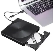 High Speed External DVD RW Burner Reader - CD/DVD Player Drive - USB 3.0 Type-C Dual Interface - for Desktop/Notebook
