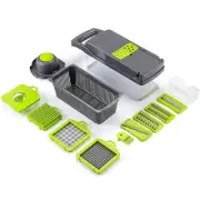 12 in 1 Vegetable Chopper Cutter Spiralizer Mandolin Slicer Grater W/ Container