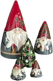 5 Pieces of Christmas Matryoshka Christmas Dwarf Collection Dolls Stacking Dolls Christmas Nesting Dolls Ornaments Christmas Decorations