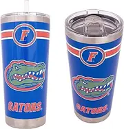 Desert Cactus University of Florida 22oz Rally Tumbler UF Gators Insulated Stainless Steel with Lid and Straw Reusable Double Walled Cup Hot and Cold Drinkware Full Color 22 Ounces (Blue)