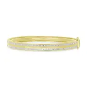 Baguette Diamond Bangle 14k Yellow Gold Channel Set Bracelet 1.67ct Womens Small
