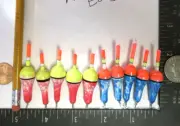10 NEW WOOD SLIP FLOATS / BOBBERS PANFISH ICE FISHING NO FREEZE UP ON LINE B272