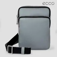 在飛比找momo購物網優惠-【ecco】Flat Pouch 真皮斜背包(灰色 9107