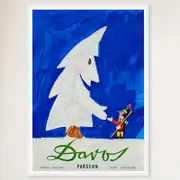 Galrie Davos Parsenn Snow Tree Vintage Ski Poster - Swiss Alps Adventure Art, White Frame, A0 84 x 119cm (33 x 47inch)
