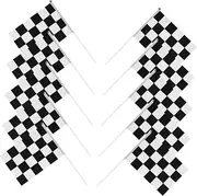 CAXUSD 10pcs Checkered Flag Banners Race Track Flags for Car Decor Party Favor Halloween Theme Party Decorations