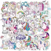 50CS Unicorn Cartoon Stickers, Vinyl Waterproof Stickers for Laptop, Skateboard, Water Bottles, Cute Anime Stickers for Kids Teens Adult, Kawaii Birthday Party New Year Gift School Game Class Rewards