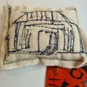 Rustic Machine Stitched Pin Cushion by Australian Artist Philomena Hali Abode