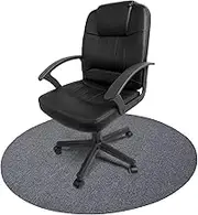 Stranthother 36" Office Rolling Chair Mat for Carpet & Hardwood Floors Round Desk Chair Mat Rug Hard Floor Protector Cover Home Floor Mat for Computer Desk Rolling Chair Office (Grey)