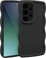 Wave Frame Case for Samsung Galaxy A13 5G /A13 4G /A04S /A13 LTE 4G,Slim Fit Cute Soft TPU Thin Protective Phone Cover for Women Girls-Black