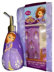 Disney Fabric Shower Curtain and Soap Dispenser Sofia The First