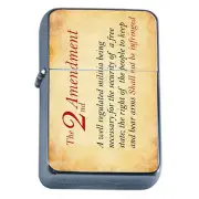 Windproof Refillable Oil Lighter 2nd Amendment D3 Gun Rights Arms Constitution