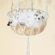 Macrame Cat Hammock Bed, Handwoven Hanging Boho Cat Bed with Hanging Kit for ...
