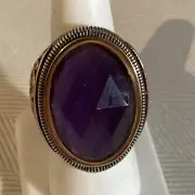 Barse “Marcella” Beautiful Sterling Genuine Copper Faceted Amethyst Ring Size 8