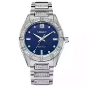 Citizen Silhouette Crystal Eco-Drive Blue Dial Ladies Watch EM1020-57L