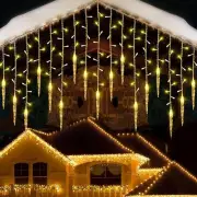 LED Christmas Curtain Fairy String Lights Falling Icicle Rain Xmas Tree Outdoor