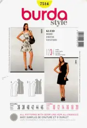 Burda 7514 Misses Dresses Sewing Pattern Uncut Size 10-20