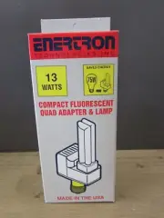 Enertron 13 Watt Compact Fluorescent Quad Adapter & Lamp - Made in USA