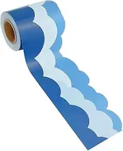 SEWACC Self Adhesive Bulletin Board Trim Scalloped Edge Border for School Classroom and Party Decoration Reusable Easy Application