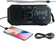 Cruise Radio with Lighting - Portable Solar Meteorological AM/FM/NOA with LED Lantern and Mobile Charge | Pilas Multifunction Radio for Camping, Hiking