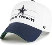 Dallas Cowboys 2-Tone Gridiron Clean Up Baseball Cap - NFL, Adjustable, Relaxed Fit Dad Snapback Hat White, White, One Size