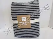 Pottery Barn Teen Tonal Stripe Favorite Tee Bed Dorm Sheets Set Full Black Gray
