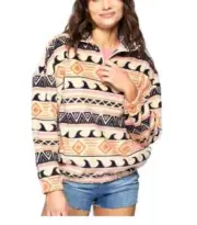 NEW O’Neill Women’s Super Soft Half Zip Pullover Polar Fleece Hoodie, LARGE