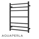 7-Bar Heated Towel Rail - Round Bars - Black (W600mm x H800mm)