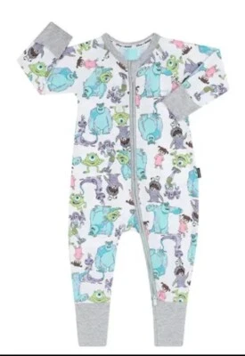 NEW BONDS UNISEX Monsters Inc white zippy Wondersuit - size 3 / 24 - 36 mths