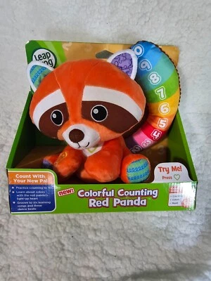 BNIB New Leap Frog Colorful Counting Red Panda Pal Activity Multicolor Soft 7"